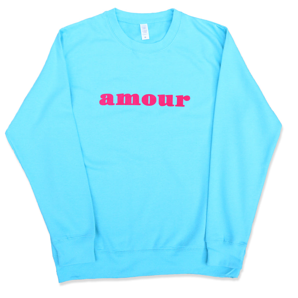 CREWNECK "AMOUR" TURQUOISE/ CANDY