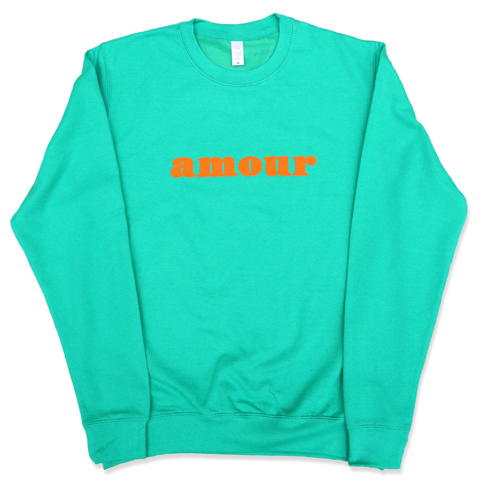 CREWNECK "AMOUR" GREEN KELLY/ CITRUS