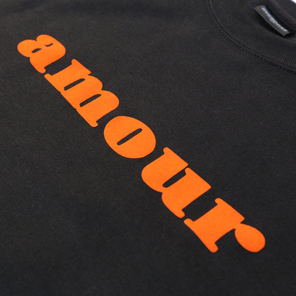 CREWNECK SWEATER "AMOUR" BLACK/ CARROT