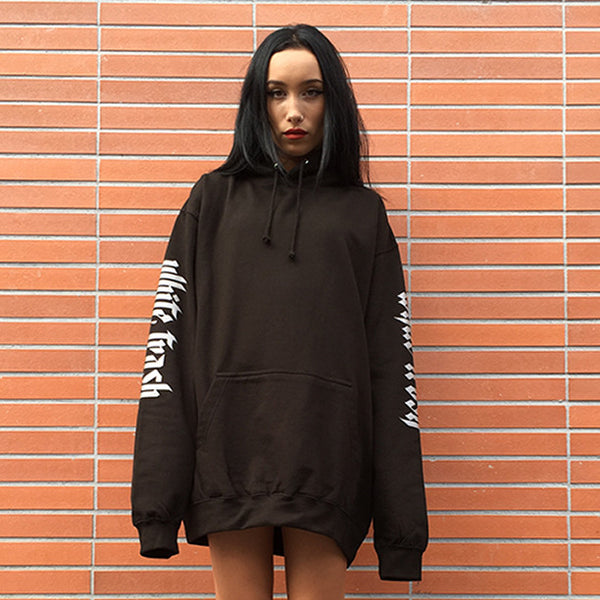 BLACK SMOKE 'WHITE TRASH' OVERSIZED HOODIE (3M)