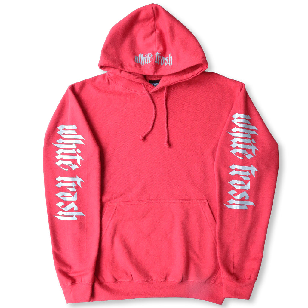 RED 'WHITE TRASH' OVERSIZED HOODIE (3M)