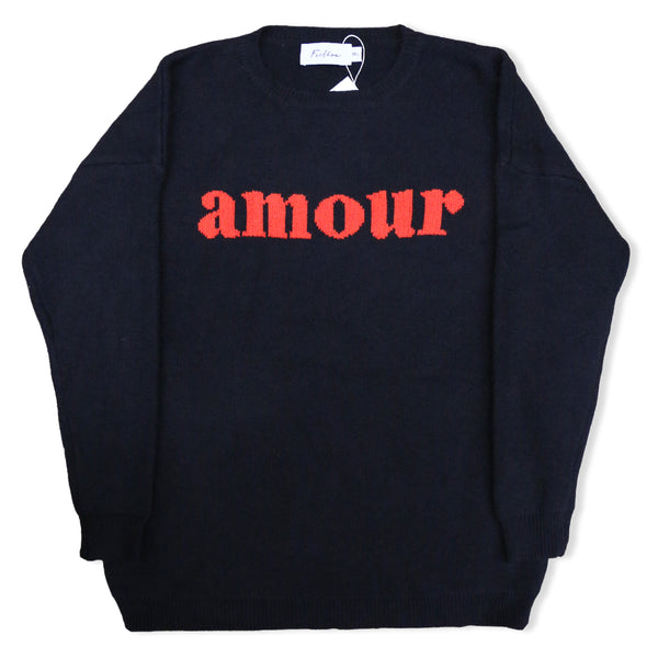w/ FEELKOO "AMOUR" LOGO CREWNECK SWEATER