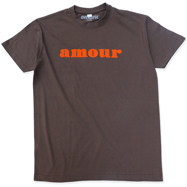AMOUR TEE SHIRT (CHOCOLATE/ ORANGE)