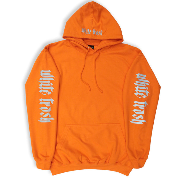 ORANGE 'WHITE TRASH' OVERSIZED HOODIE (3M)