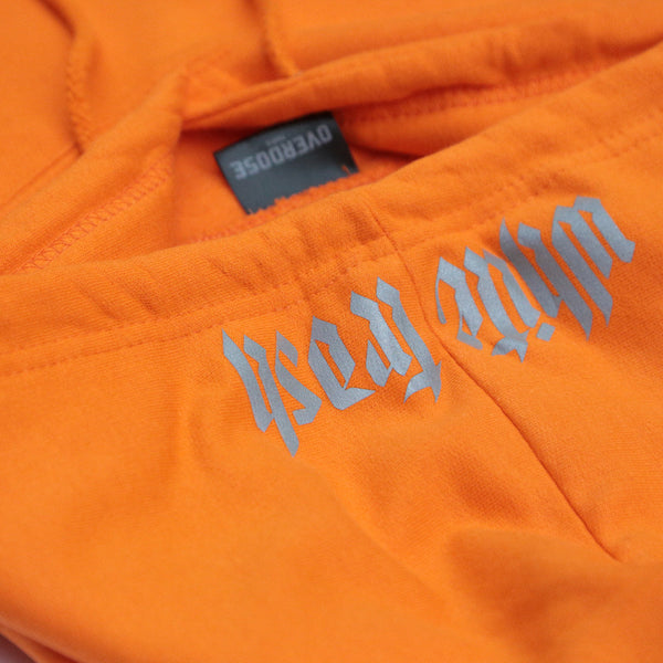 ORANGE 'WHITE TRASH' OVERSIZED HOODIE (3M)