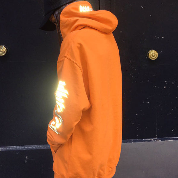 ORANGE 'WHITE TRASH' OVERSIZED HOODIE (3M)