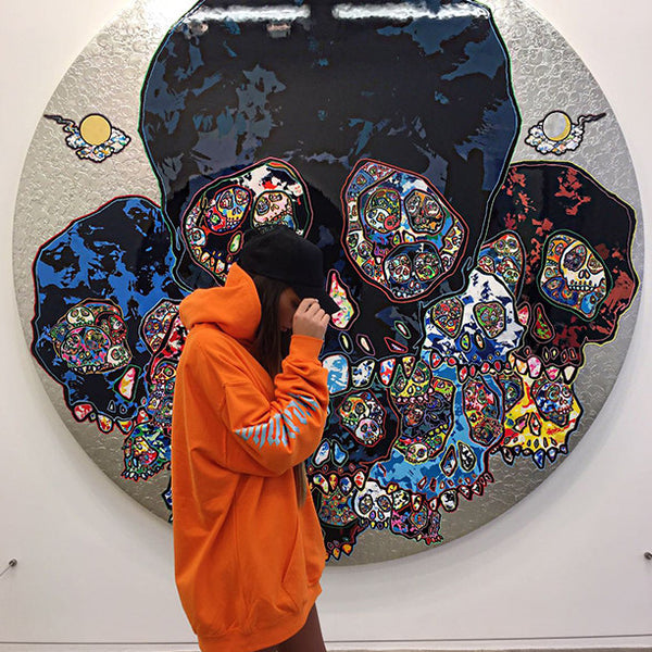 ORANGE 'WHITE TRASH' OVERSIZED HOODIE (3M)