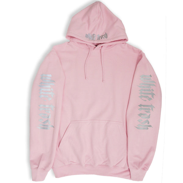LIGHT PINK 'WHITE TRASH' OVERSIZED HOODIE (3M)